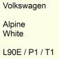 Preview: Volkswagen, Alpine White, L90E / P1 / T1.